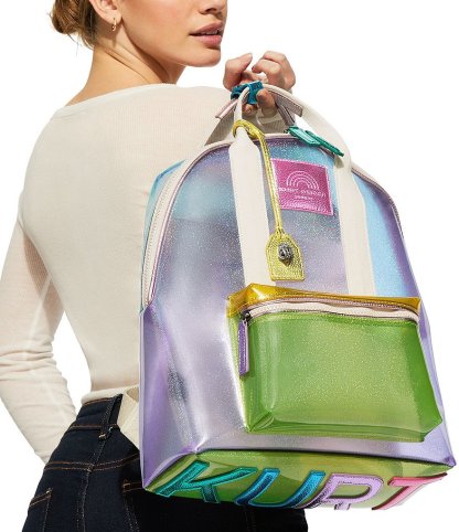 Kurt Geiger London Southbank Large Clear Vinyl Backpack - Multi - view 6