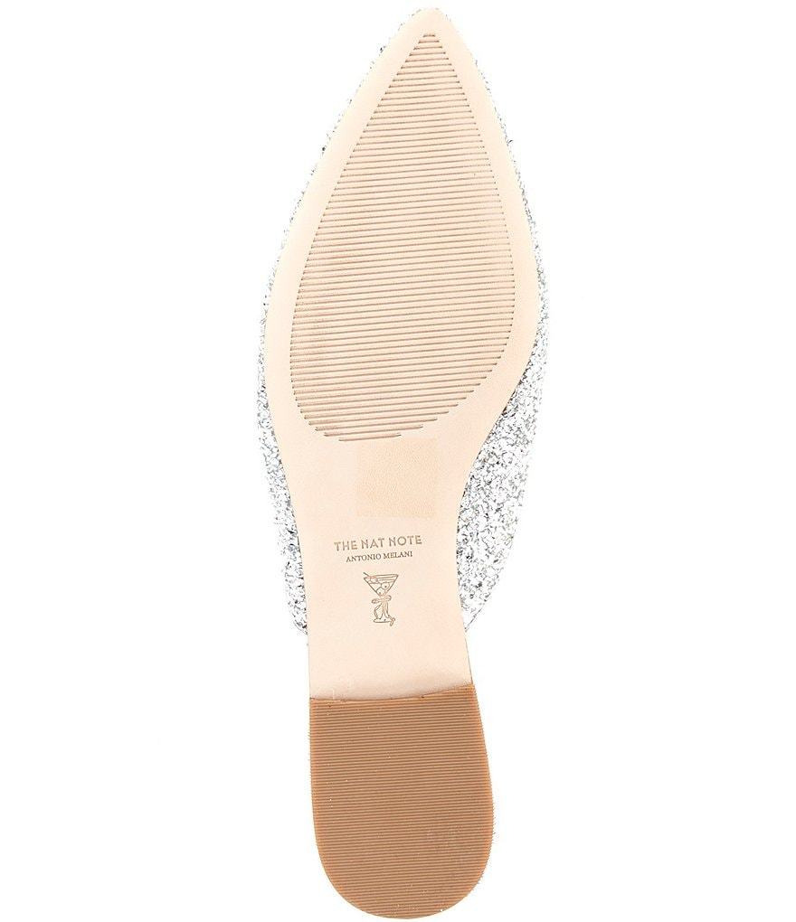 Antonio Melani x The Nat Note Estrella Textured Ornamented Bow Dress Mules - Silver - view 14