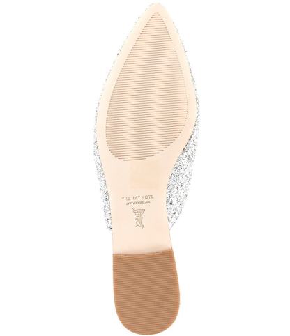 Antonio Melani x The Nat Note Estrella Textured Ornamented Bow Dress Mules - Silver - view 14