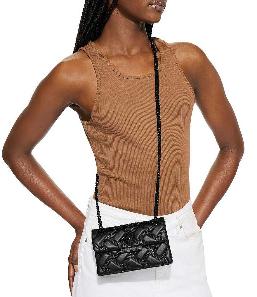 Kurt Geiger London Micro Kensington 17 Quilted Crossbody Bag - Black - view 7