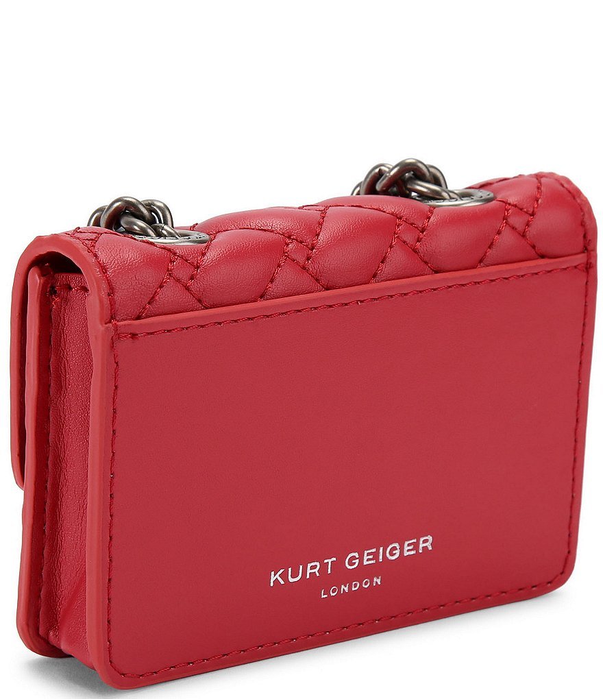 Kurt Geiger London Micro Kensington Quilted Crossbody Bag - Dark Red - view 15