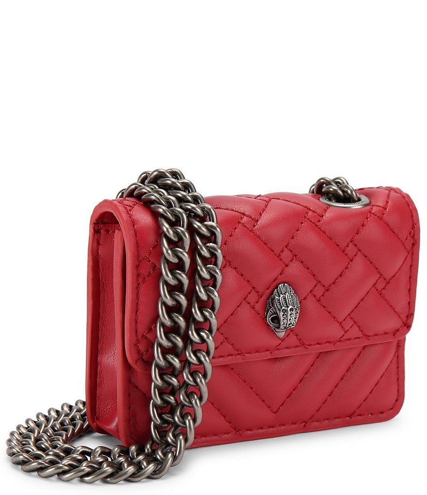 Kurt Geiger London Micro Kensington Quilted Crossbody Bag - Dark Red - view 16