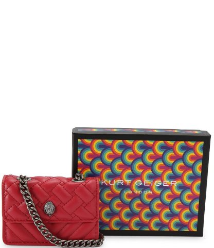 Kurt Geiger London Micro Kensington Quilted Crossbody Bag - Dark Red - view 17