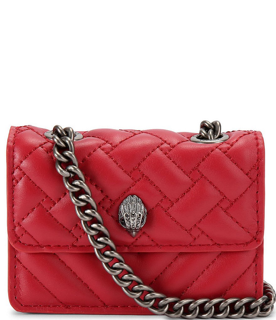 Kurt Geiger London Micro Kensington Quilted Crossbody Bag - Dark Red - view 13