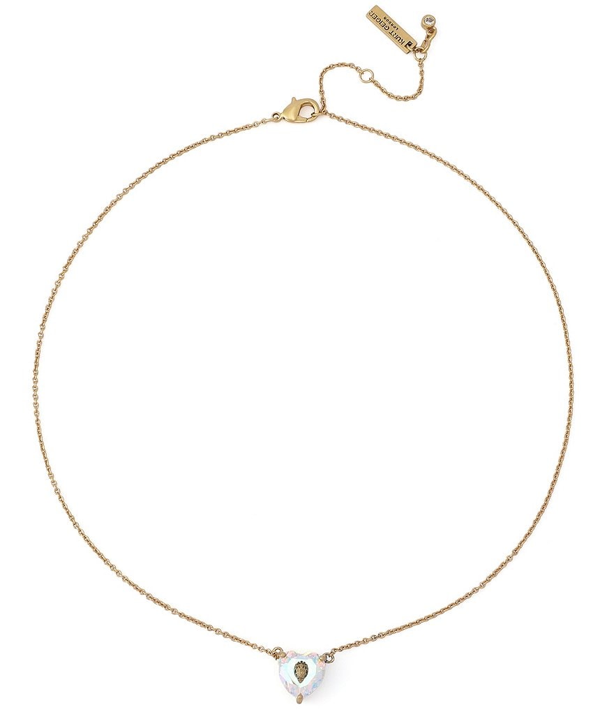 Kurt Geiger London Signature Eagle Heart Gem Short Pendant Necklace - Gold - view 2