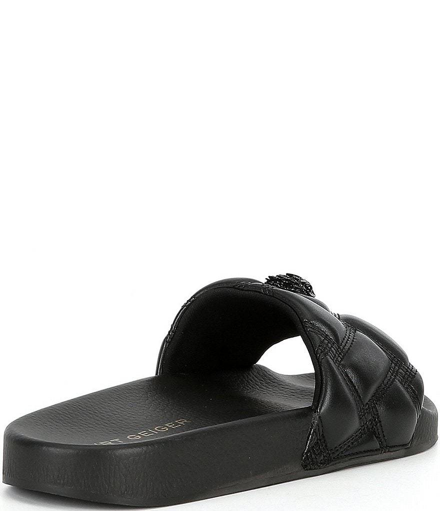 Kurt Geiger London Women's Meena Quilted Drenched Logo Ornament Pool Slide Sandals - Black/Black - view 2
