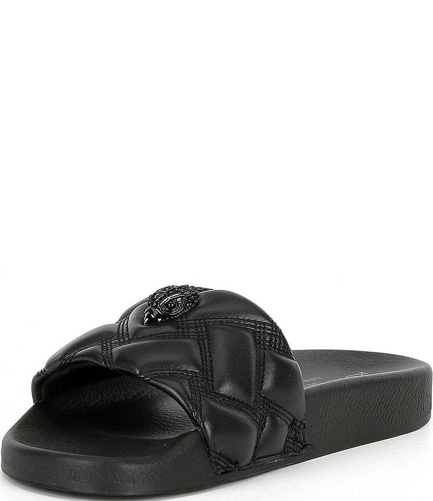 Kurt Geiger London Women's Meena Quilted Drenched Logo Ornament Pool Slide Sandals - Black/Black - view 4
