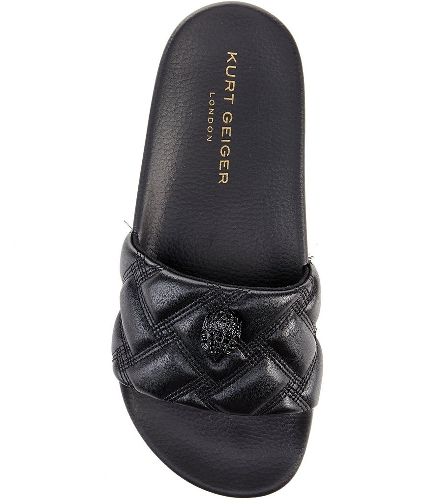 Kurt Geiger London Women's Meena Quilted Drenched Logo Ornament Pool Slide Sandals - Black/Black - view 5