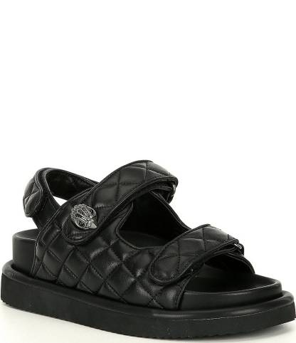 Kurt Geiger London Orson Leather Quilted Platform Slingback Sandals - Black - view 1
