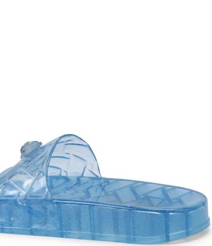 Kurt Geiger London Meena Glitter Jelly Logo Ornament Eagle Pool Slide Sandals - Blue - view 3