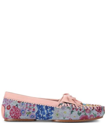 Kurt Geiger London Floral Beaded Ornament Moccasins - Blue - view 1