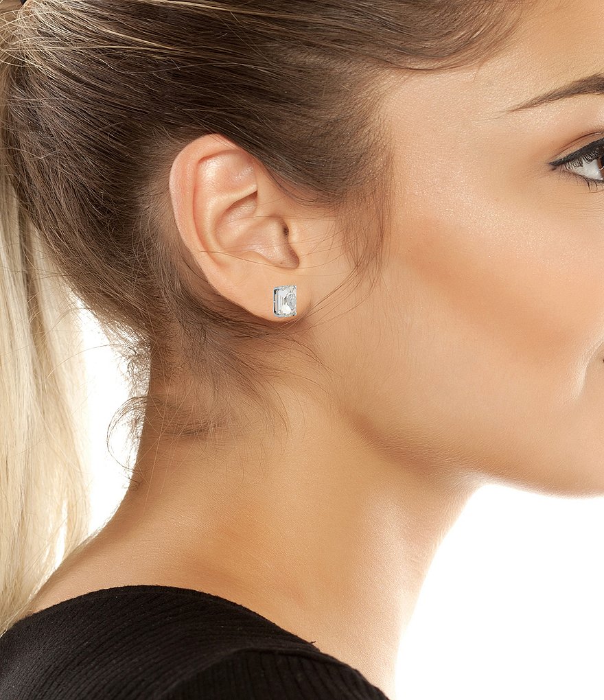 Kurt Geiger London Signature Stone Stud Earrings - Clear - view 7