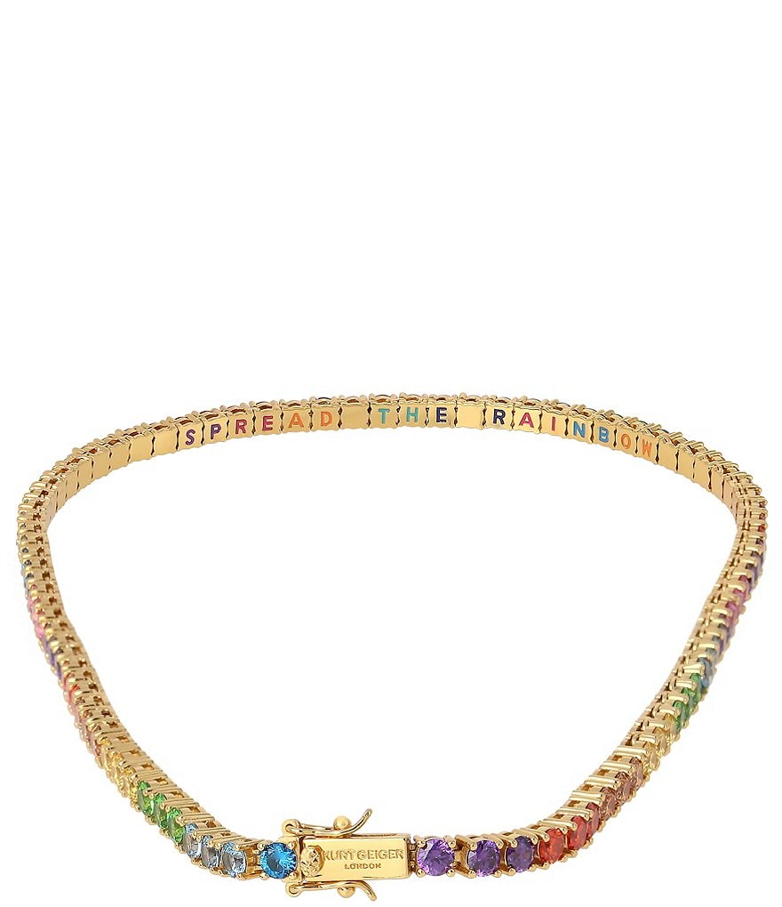 Kurt Geiger London Jewel Rainbow Tennis Collar Necklace - Rainbow - view 3