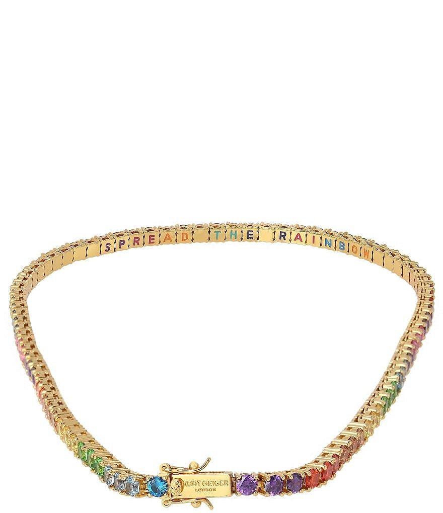 Kurt Geiger London Jewel Rainbow Tennis Collar Necklace - Rainbow - view 3