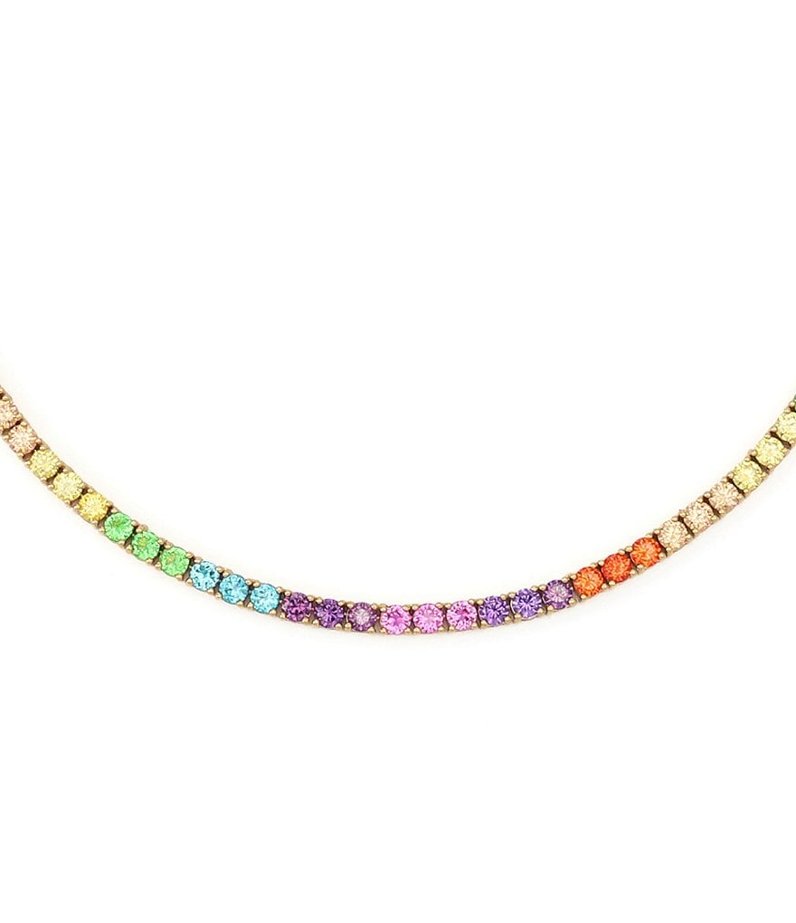 Kurt Geiger London Jewel Rainbow Tennis Collar Necklace - Rainbow - view 4