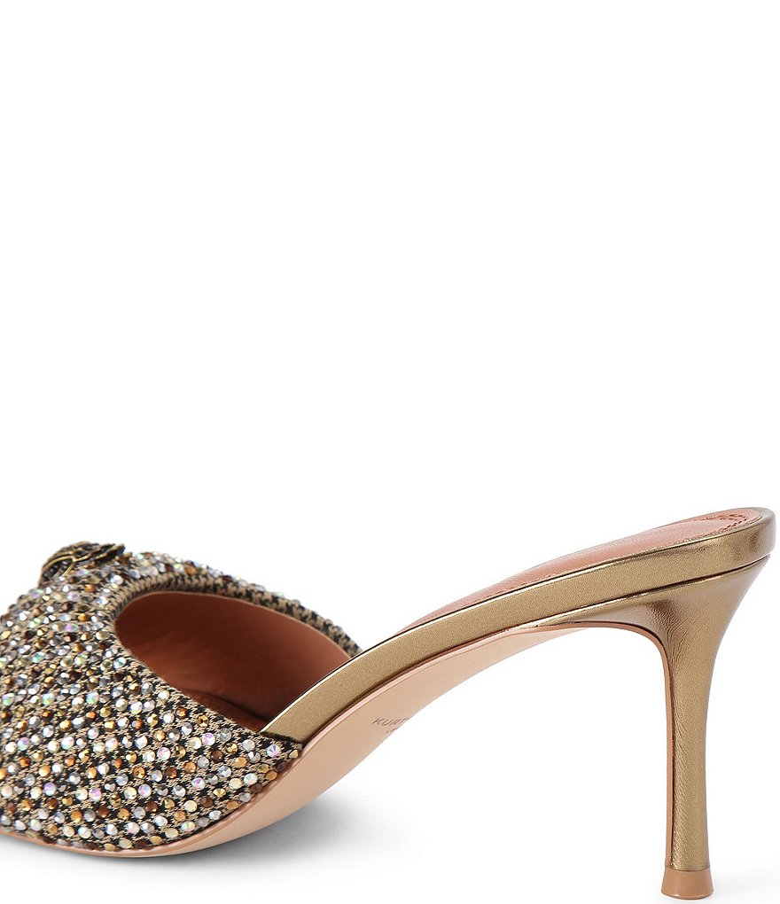 Kurt Geiger London Oxford Crystal Embellished Logo Slip-on Dress Sandals - Beige - view 4