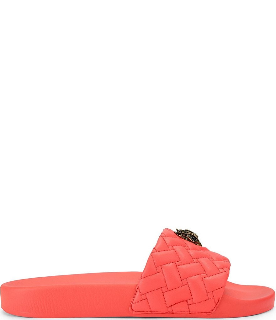 Kurt Geiger London Women's Meena Quilted Logo Ornament Pool Slide Sandals - Orange - view 9