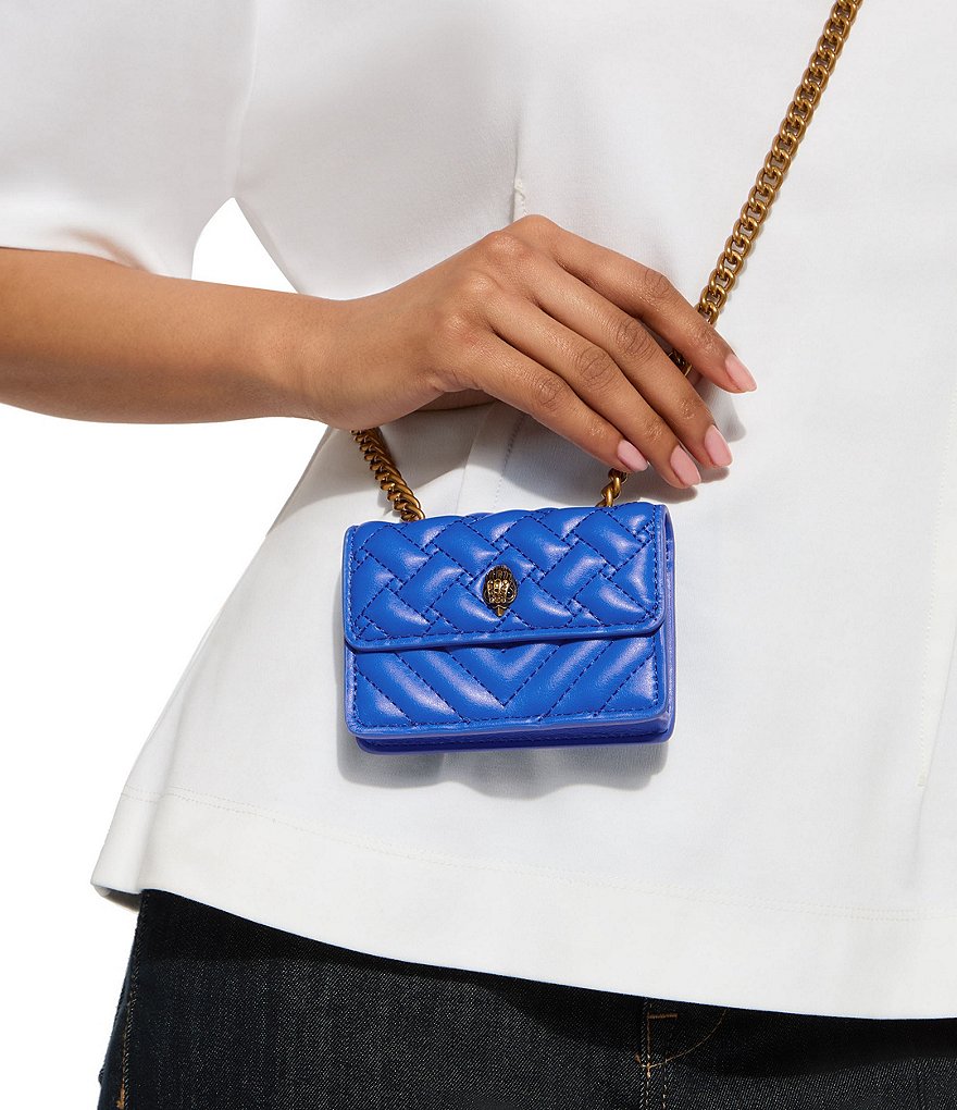 Kurt Geiger London Micro Kensington Quilted Crossbody Bag - Blue - view 8