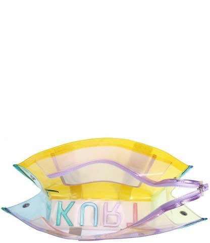 Kurt Geiger London Southbank Large Rainbow Vinyl Clear Shimmer Tote Bag - Multi - view 3