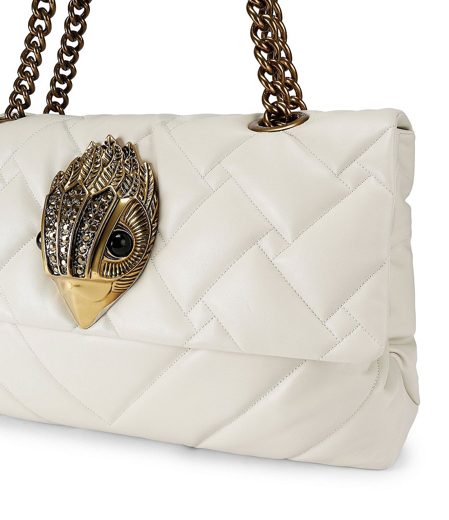 Kurt Geiger London Macro Kensington Drench Leather Crossbody Bag - White - view 4
