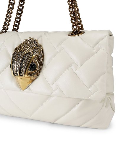 Kurt Geiger London Macro Kensington Drench Leather Crossbody Bag - White - view 4