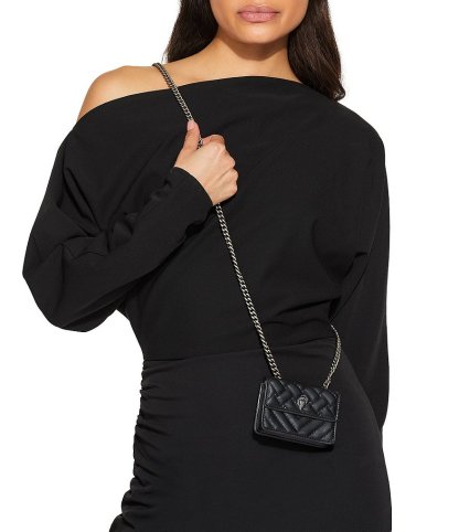 Kurt Geiger London Micro Kensington Quilted Chain Crossbody Bag - Black - view 2