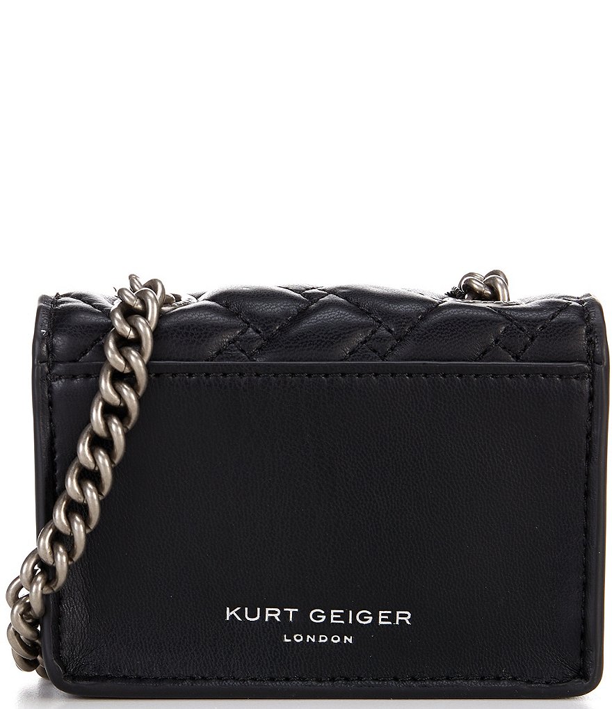 Kurt Geiger London Micro Kensington Quilted Chain Crossbody Bag - Black - view 3
