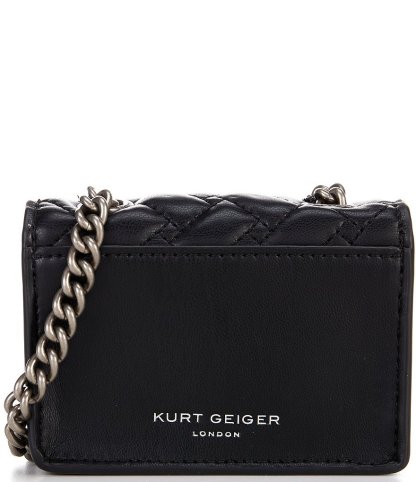 Kurt Geiger London Micro Kensington Quilted Chain Crossbody Bag - Black - view 3