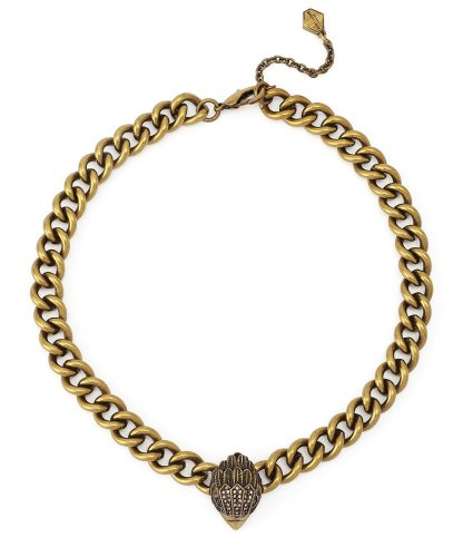 Kurt Geiger London Eagle Curb Chain Collar Pendant Necklace - Antique Gold - view 1