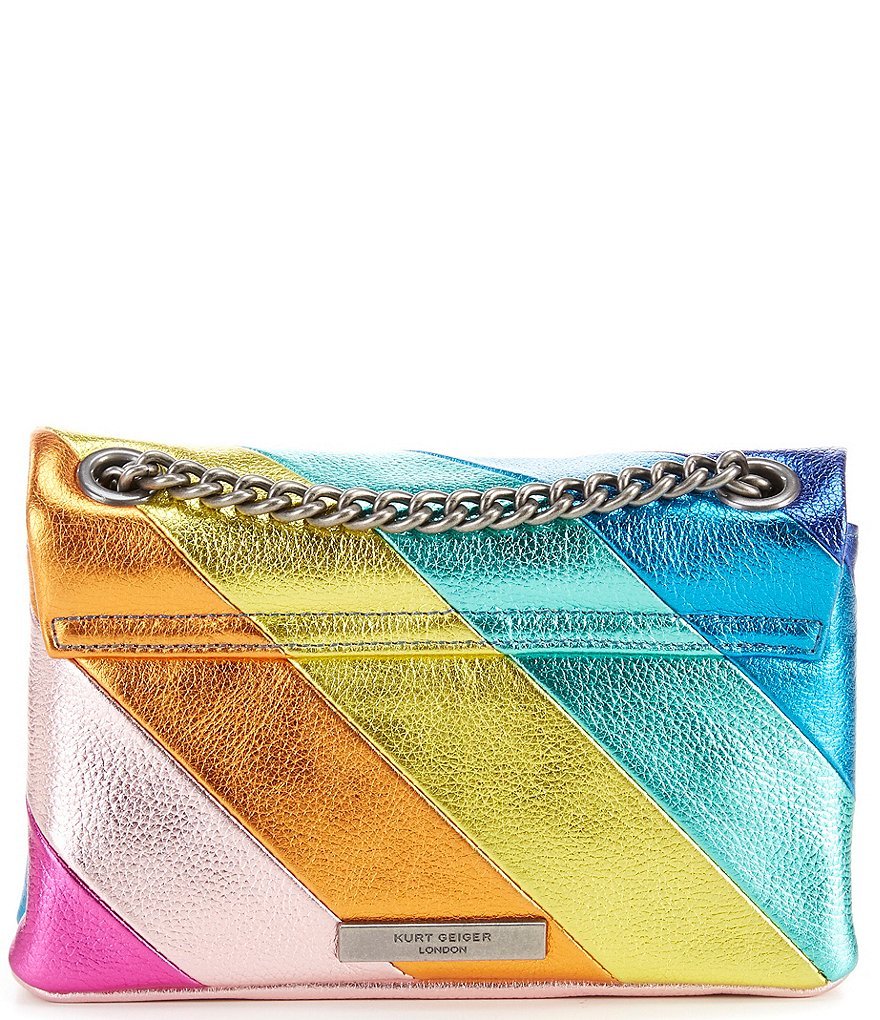 Kurt Geiger London Mini Kensington Metallic Rainbow Striped Crossbody Bag - Multi - view 3