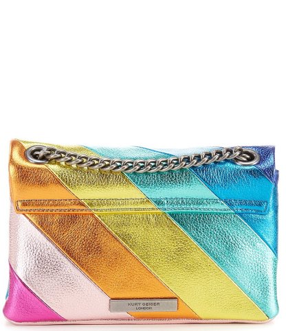 Kurt Geiger London Mini Kensington Metallic Rainbow Striped Crossbody Bag - Multi - view 3