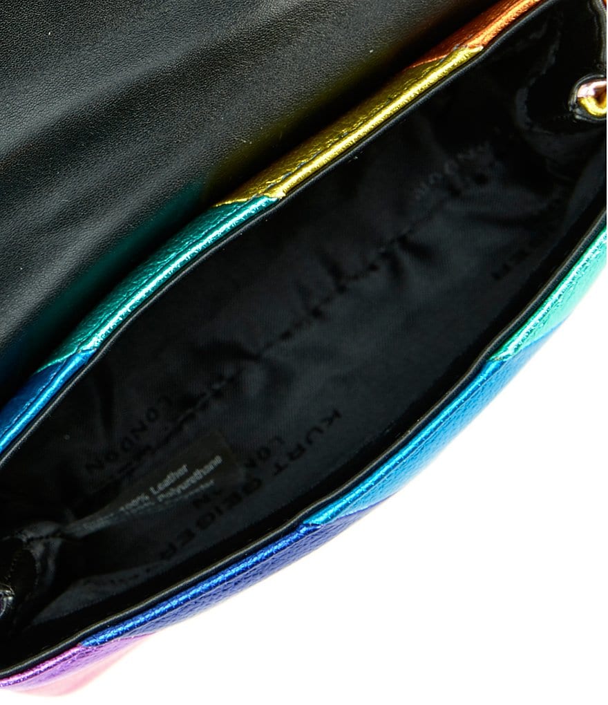 Kurt Geiger London Mini Kensington Metallic Rainbow Striped Crossbody Bag - Multi - view 4