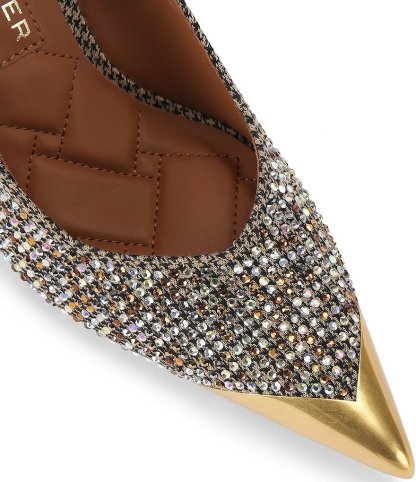 Kurt Geiger London Regent Crystal Embellished Houndstooth Print Stiletto Court Pumps - Beige - view 3