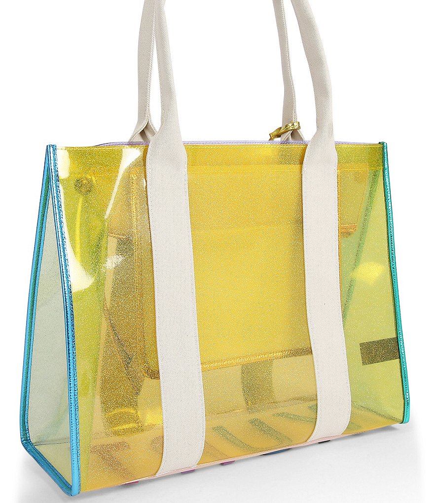 Kurt Geiger London Southbank Large Rainbow Vinyl Clear Shimmer Tote Bag - Multi - view 2
