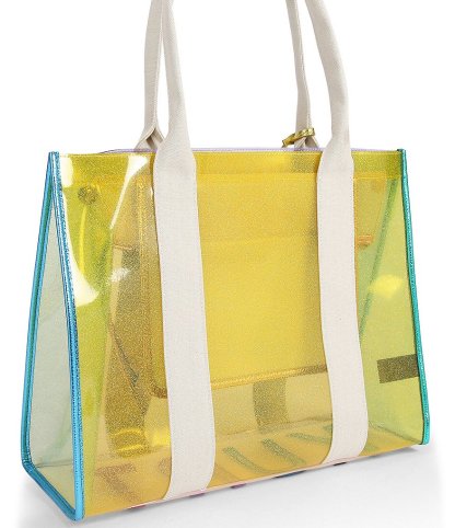 Kurt Geiger London Southbank Large Rainbow Vinyl Clear Shimmer Tote Bag - Multi - view 2