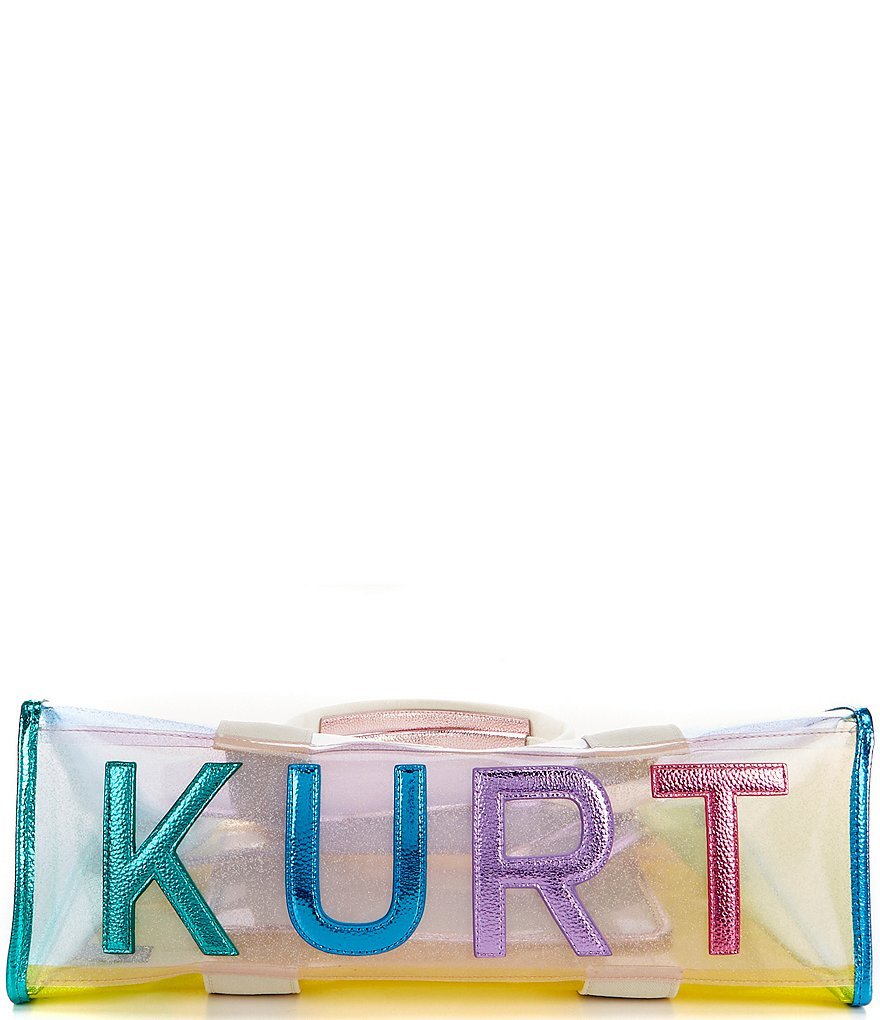 Kurt Geiger London Southbank Large Rainbow Vinyl Clear Shimmer Tote Bag - Multi - view 6