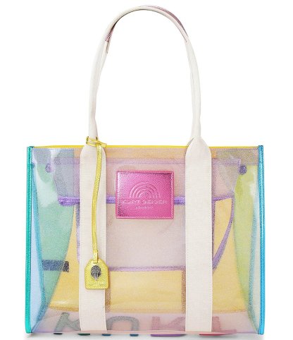 Kurt Geiger London Southbank Large Rainbow Vinyl Clear Shimmer Tote Bag - Multi - view 1