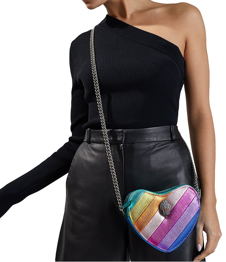 Kurt Geiger London Kensington Metallic Rainbow Heart Crossbody Bag - Multi - view 2