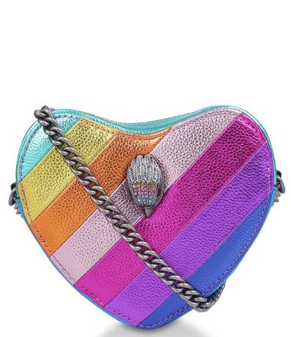 Kurt Geiger London Kensington Metallic Rainbow Heart Crossbody Bag - Multi - view 1