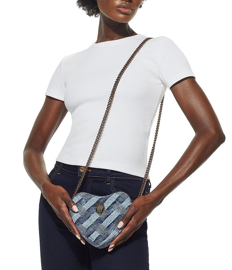 Kurt Geiger London Kensington Denim Heart Crossbody Bag - Denim - view 2