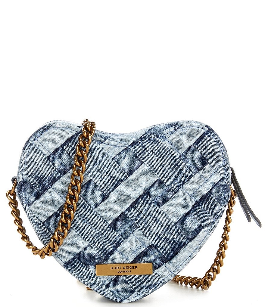 Kurt Geiger London Kensington Denim Heart Crossbody Bag - Denim - view 3