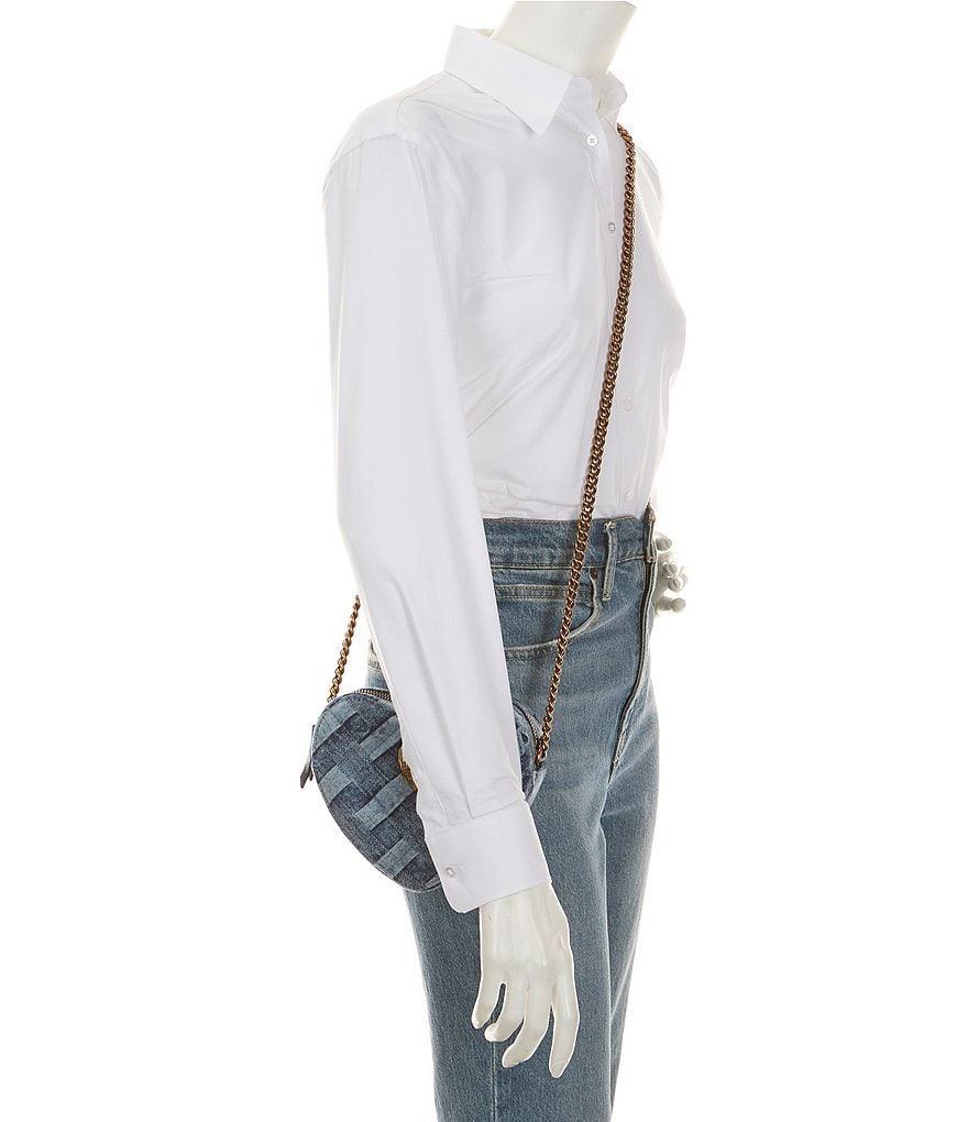 Kurt Geiger London Kensington Denim Heart Crossbody Bag - Denim - view 8