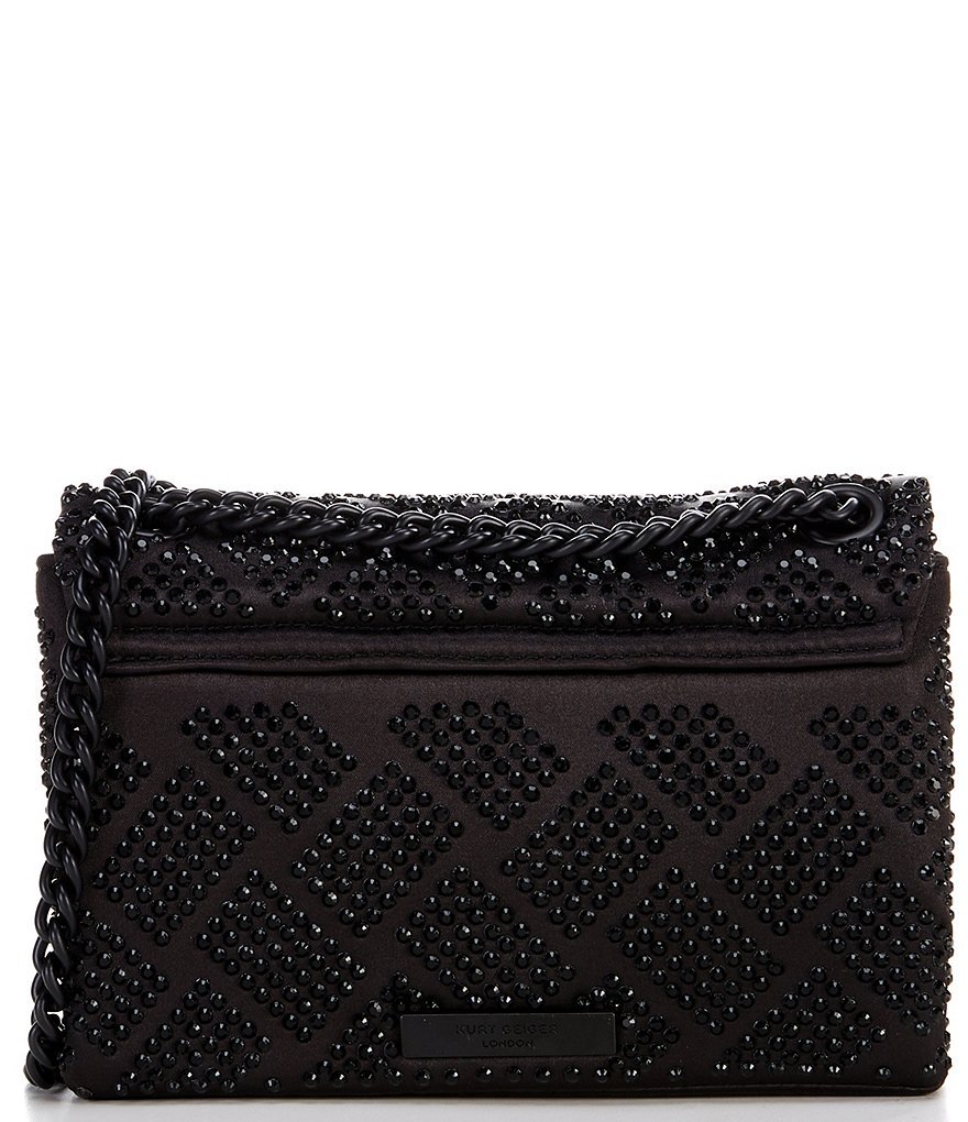 Kurt Geiger London Mini Kensington Monochromatic Rhinestone Crossbody Bag - Black - view 3