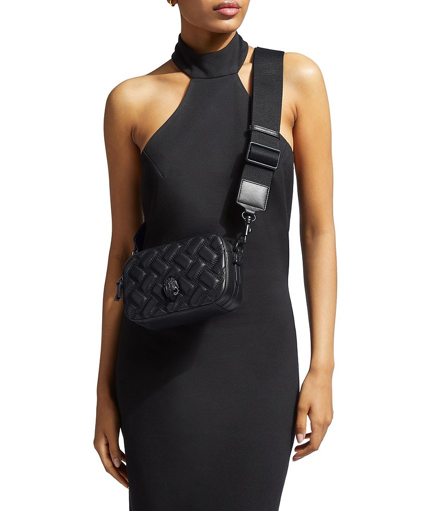 Kurt Geiger London Kensington Drench Black Quilted Leather Small Camera Crossbody Bag - Black - view 2