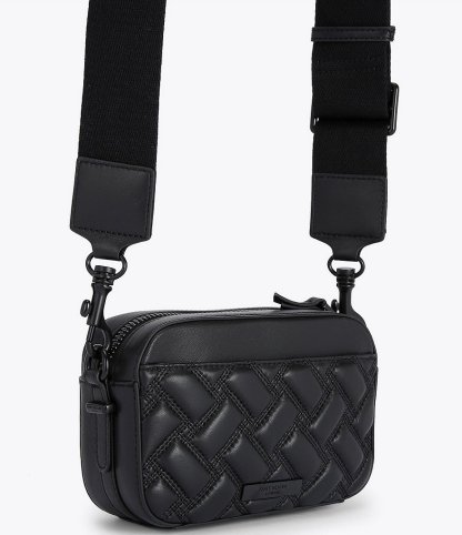 Kurt Geiger London Kensington Drench Black Quilted Leather Small Camera Crossbody Bag - Black - view 3