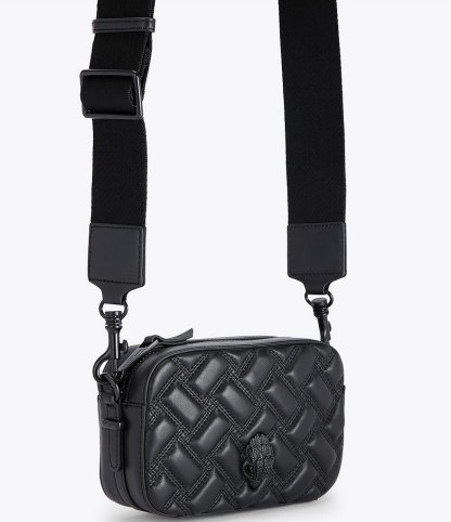 Kurt Geiger London Kensington Drench Black Quilted Leather Small Camera Crossbody Bag - Black - view 4