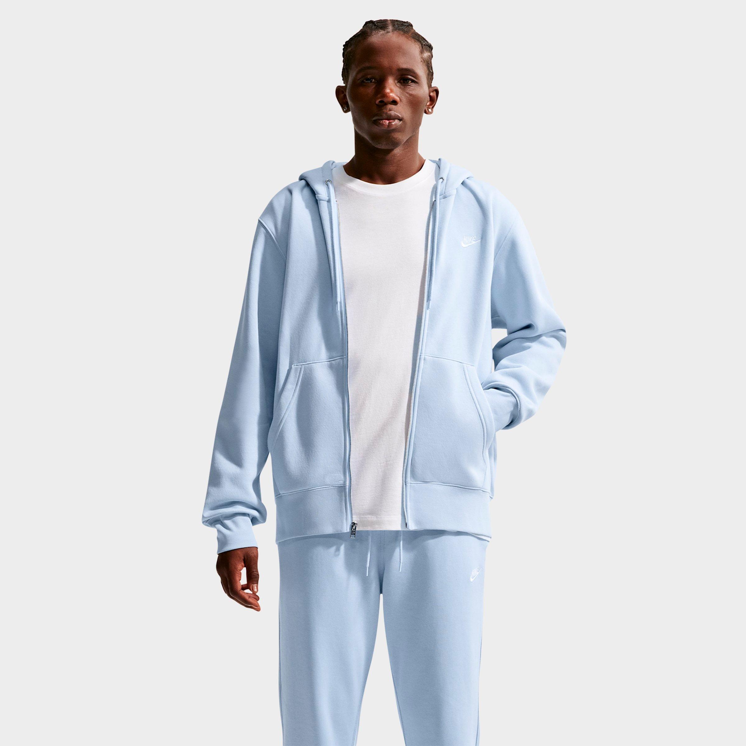 Men's Nithtke Club Fleece Embroidered Premium Full-Zip Hoodie - Part 1 - Hydrogen Blue/Hydrogen Blue/White
