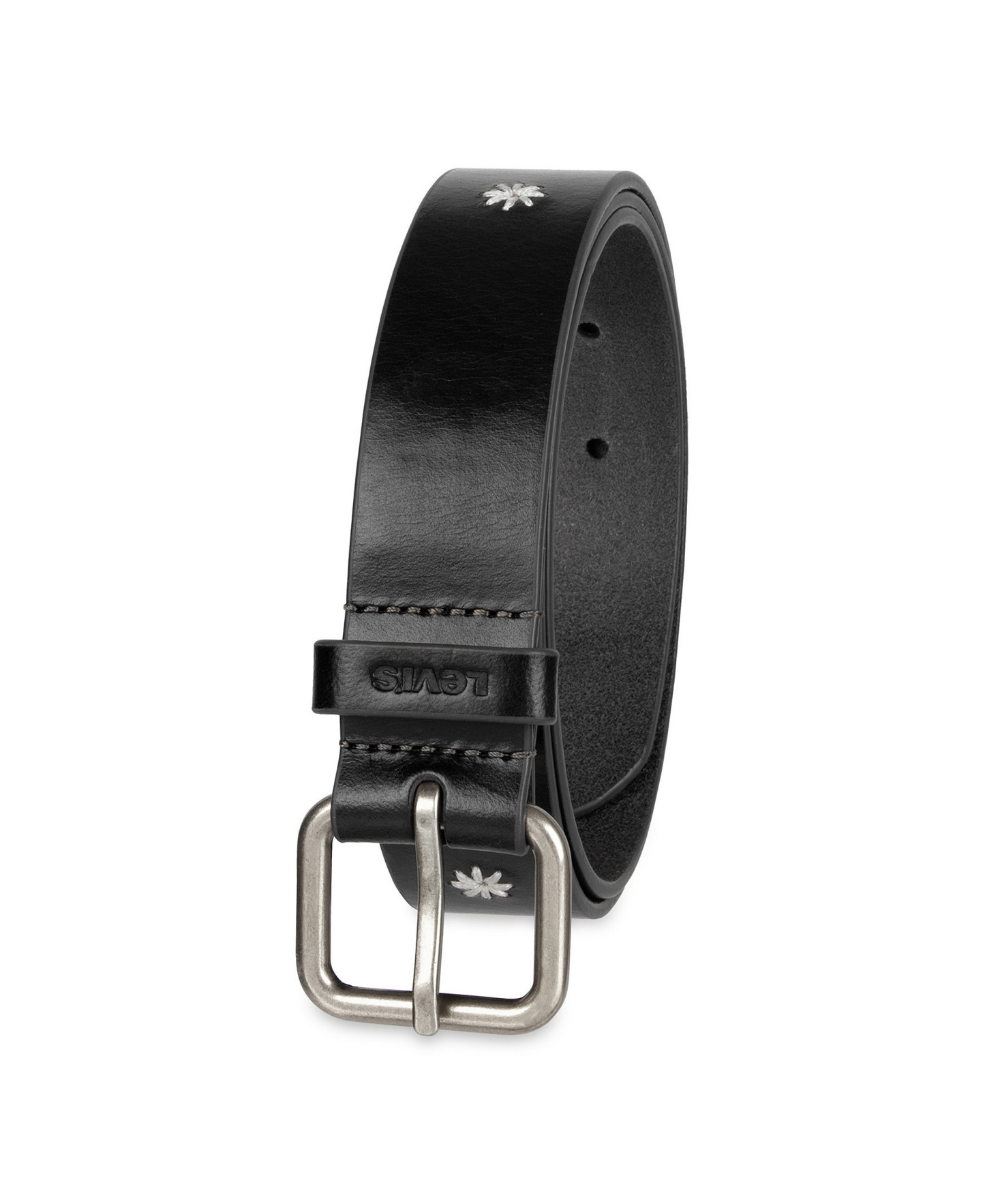 Levi's Women's Casual Floral Embroidered Belt - Black