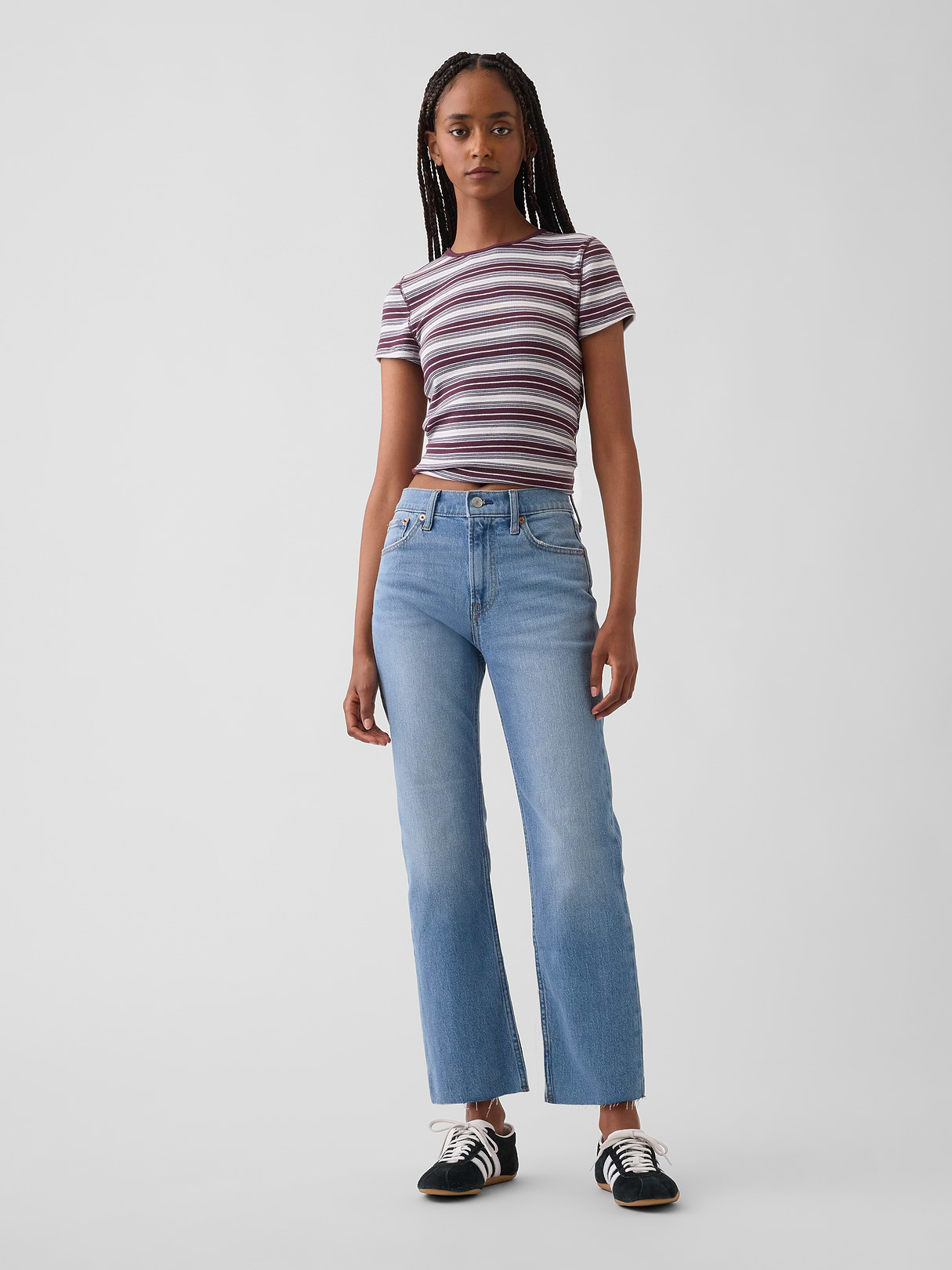 High Rise ’90s Slim Straight Crop Jeans - Medium indigo
