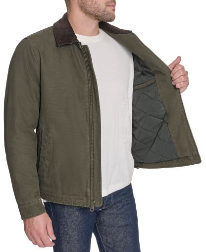Levi's Men's Cotton Canvas Zip-Front Depot Jacket - Olive